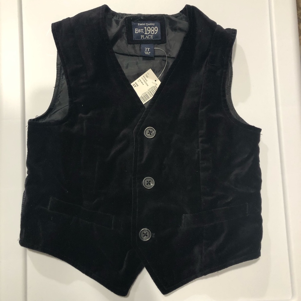 Adorable Toddler Boys Crushed Velvet Vest NWT!